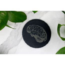 Brain Anatomy Engraved Slate Coaster