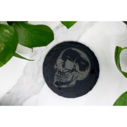 Skull Anatomy Engraved Slate Coaster