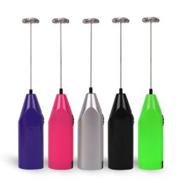 Egg Tools Portable Coffee Milk Frother Electric Egg Beaters Handle Mixer Cooking Tools Kitchen Tools (Color: Purple)