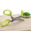 Multi-functional Stainless Steel Kitchen 5 Layers Shredded Scallion Cut Herb Spices Scissors