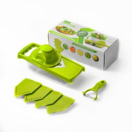 Multifunctional vegetable cutter kitchen tool grater potato radish grater (Color: green)