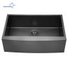 Farmhouse Sink Gunmetal Black Kitchen Sink Stainless Steel 10 inch deep, Apron Kitchen Sink, 16 Guage Handmade Sink with Drain