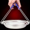 Bowl Holder Bowl Clamp Tongs Clip Pot Stainless Steel Foldable Dish Holder Steamer Lifter Picker Heat Insulation Plate Tong Anti-hot Clamp Gripper