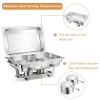 9 Quart 2 Packs Chafing Dish Chafer Dishes Buffet Set Stainless Steel Rectangular Chafing Dish Set