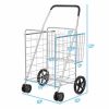 Jumbo Basket Folding Shopping Cart With Swiveling Wheels And Dual Storage Baskets