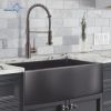 Farmhouse Sink Gunmetal Black Kitchen Sink Stainless Steel 10 inch deep, Apron Kitchen Sink, 16 Guage Handmade Sink with Drain