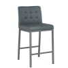 Cheap Modern Design High Counter Stool metal legs Kitchen Restaurant grey pu Bar Chair(set of 2)