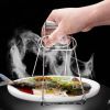 Foldable Stainless Steel Hot Bowl Clip Pot Dish Holder Steamer Plate Clamp Gripper Kitchen Tools