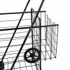 Jumbo Basket Folding Shopping Cart With Swiveling Wheels And Dual Storage Baskets