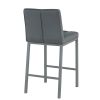 Cheap Modern Design High Counter Stool metal legs Kitchen Restaurant grey pu Bar Chair(set of 2)