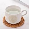 1 PC Round Natural Rattan Coasters Handmade Insulation Placemats Kitchen Decoration Accessories