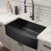 Farmhouse Sink Gunmetal Black Kitchen Sink Stainless Steel 10 inch deep, Apron Kitchen Sink, 16 Guage Handmade Sink with Drain