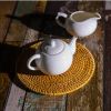 1 PC Round Natural Rattan Coasters Handmade Insulation Placemats Kitchen Decoration Accessories