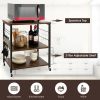 Kitchen Helper Oven Storage Cart 3-Tier Kitchen Baker's Rack With Hooks